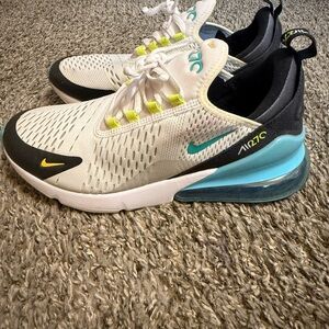 Nike Air Max 270 Cream and Teal Sneakers